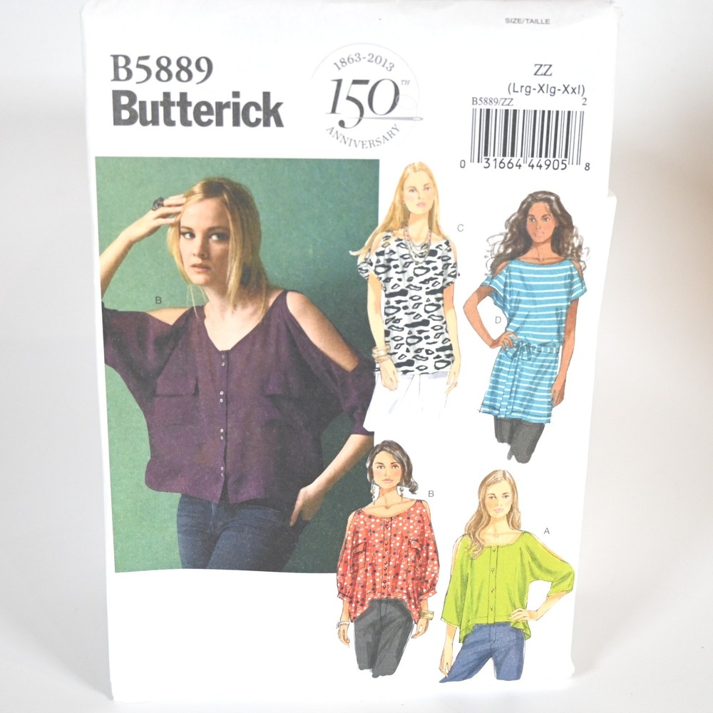 Butterick Sewing Pattern Misses ZZ (L-XL-XXL) B5889 Uncut Factory Folded
